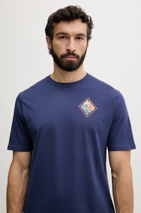 Hurley tričko pánske bavlnené tmavomodrá MTSEUED0005
