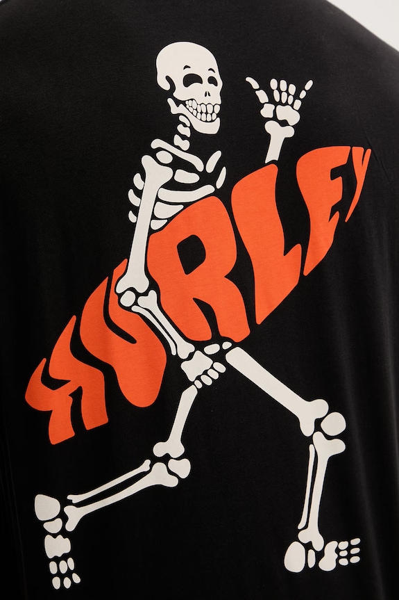 Hurley t-shirt Ανδρικό βαμβακερό MTSEUED0008 μαύρο
