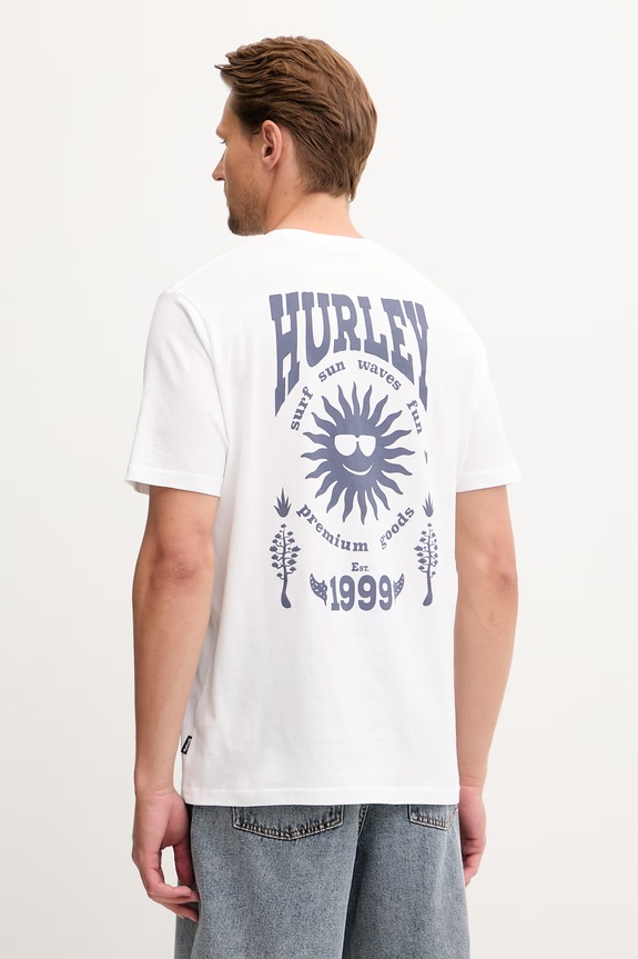 Hurley t-shirt Ανδρικό Βαμβακερό λευκό MTSEUED0009