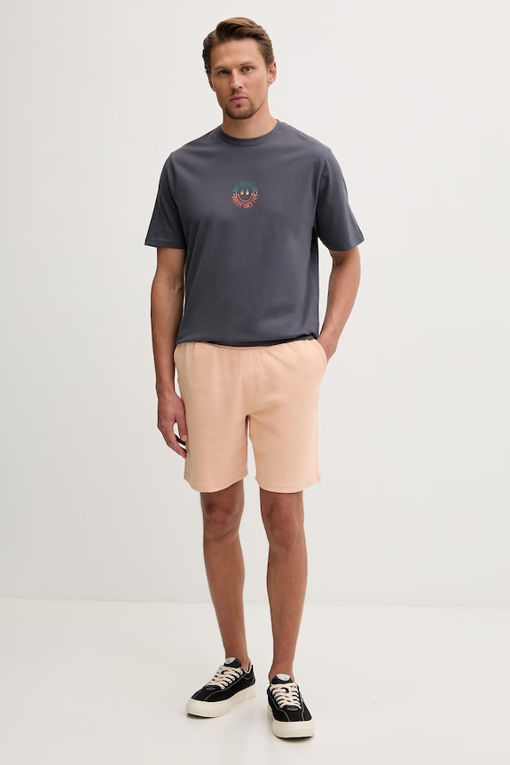 Hurley t-shirt ανδρικό βαμβακερό MTSEUED0016 γκρί SS26
