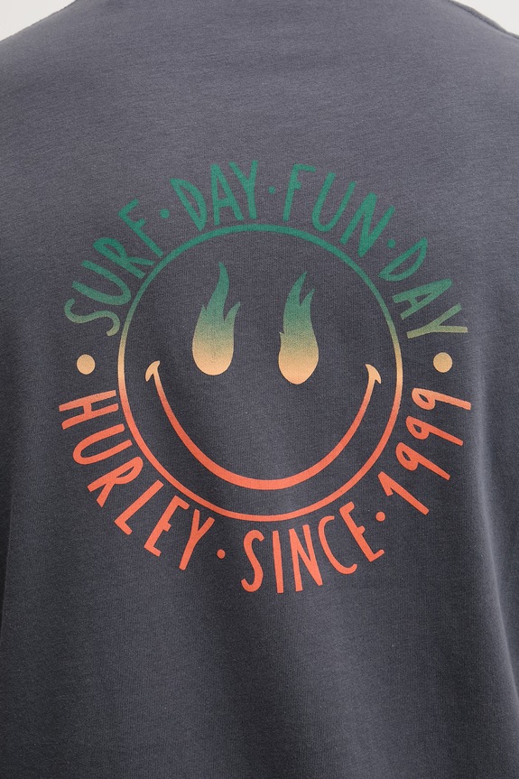 Hurley t-shirt ανδρικό βαμβακερό MTSEUED0016 γκρί