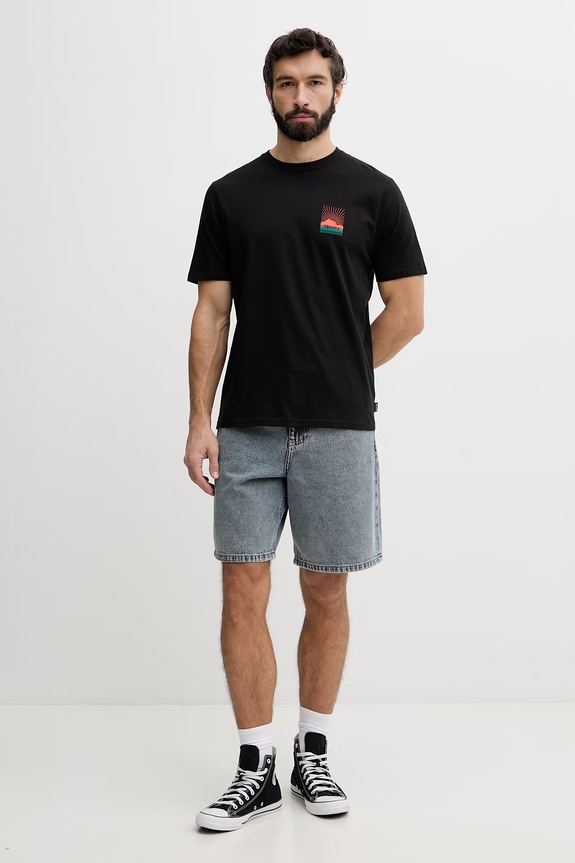 Hurley T-shirt ανδρικό βαμβακερό MTSEUED0020 μαύρο SS26