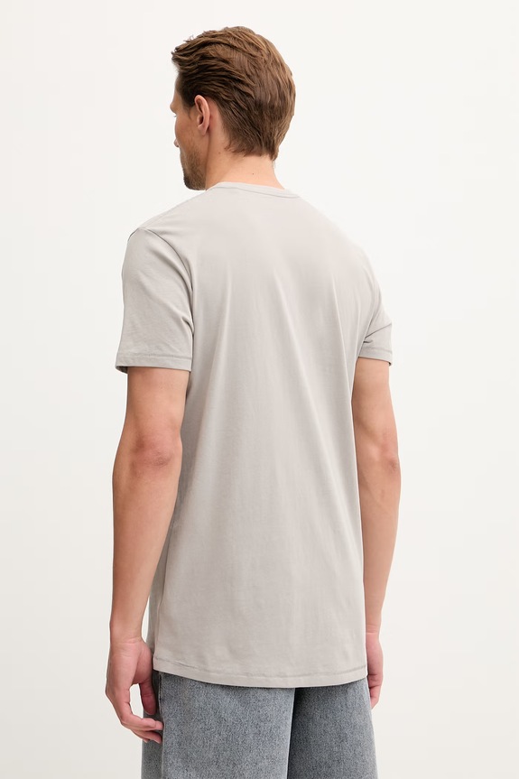 Ρούχα Hurley t-shirt ανδρικό βαμβακερό MTSEU00010 γκρί