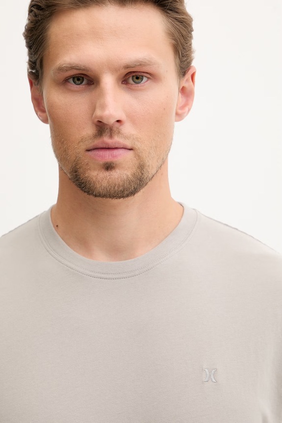 Hurley t-shirt ανδρικό βαμβακερό γκρί MTSEU00010
