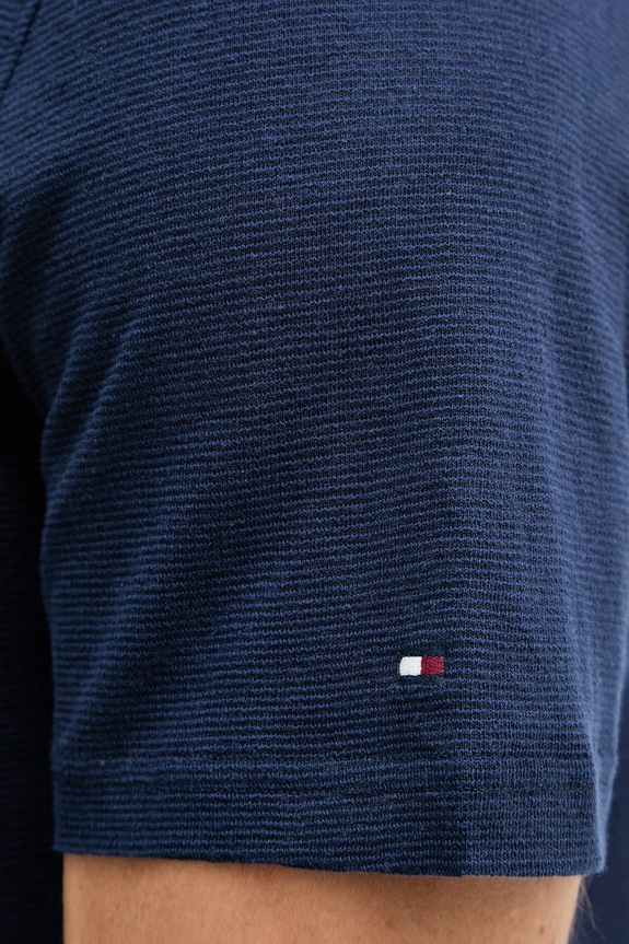 Tommy Hilfiger tričko pánske s ľanom NEW YORK MW0MW42675 tmavomodrá