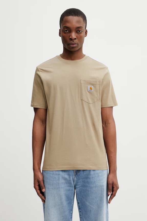 Carhartt WIP S/S Pocket T-Shirt футболка из хлопка для мужчин зелёный I030434.3IRXX