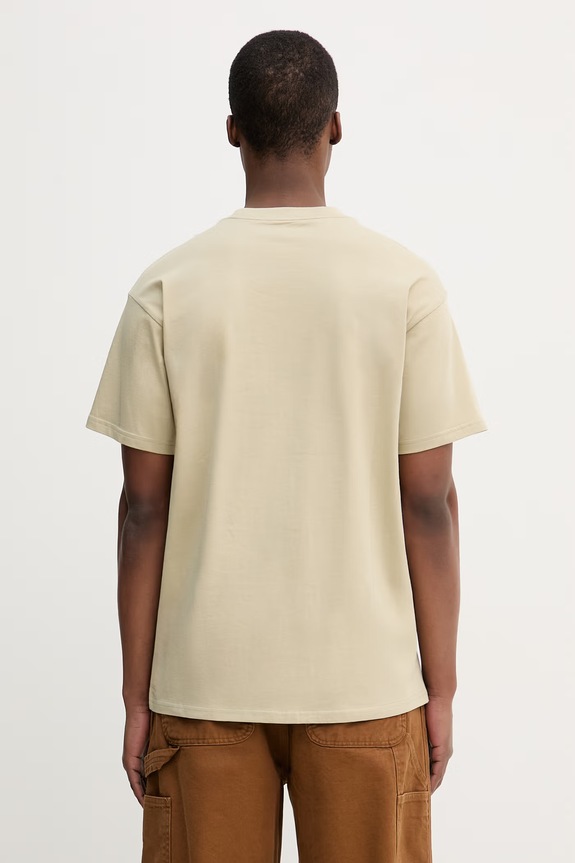 Одежда Carhartt WIP S/S Script Embroidery T-Shirt из хлопка для мужчин I030435.3LWXX зелёный
