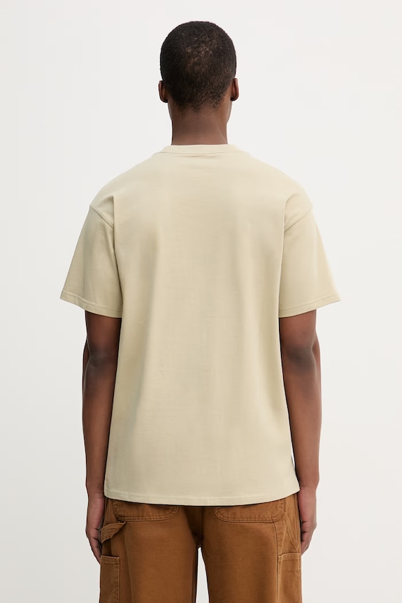 Одежда Carhartt WIP S/S Script Embroidery T-Shirt из хлопка для мужчин I030435.3LWXX зелёный