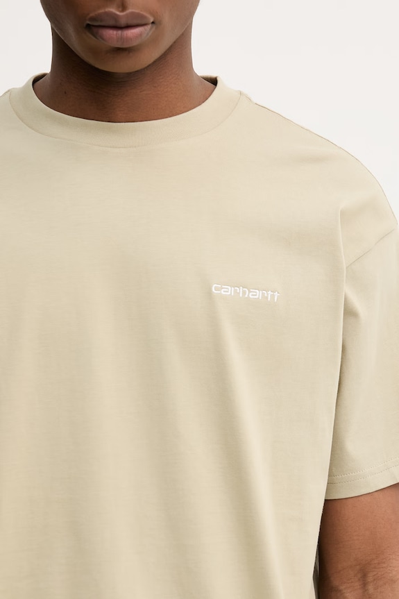 Carhartt WIP S/S Script Embroidery T-Shirt из хлопка для мужчин зелёный I030435.3LWXX