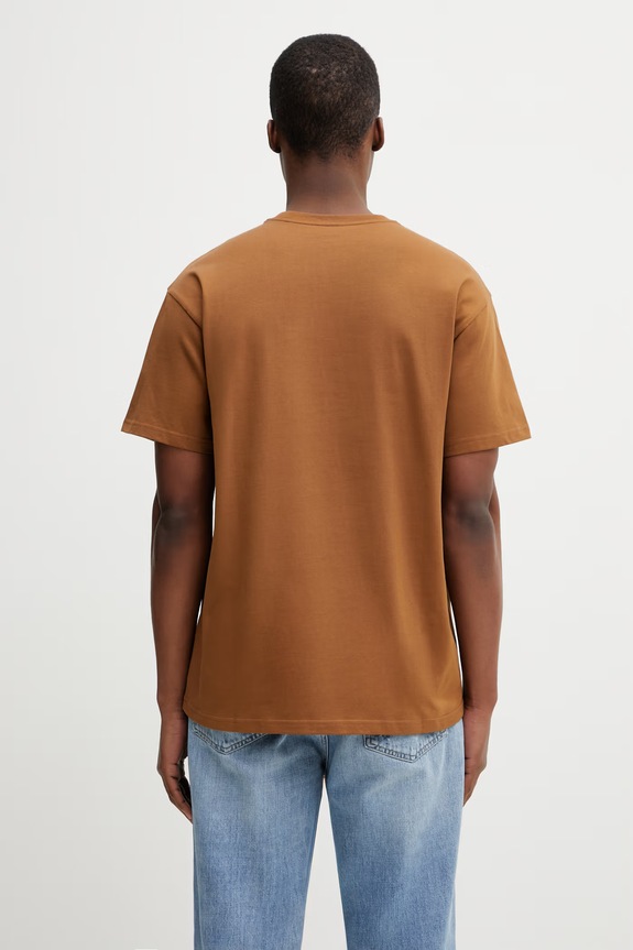 Ρούχα Carhartt WIP S/S Chase T-Shirt t-shirt βαμβακερό ανδρικό I026391.00YXX καφέ