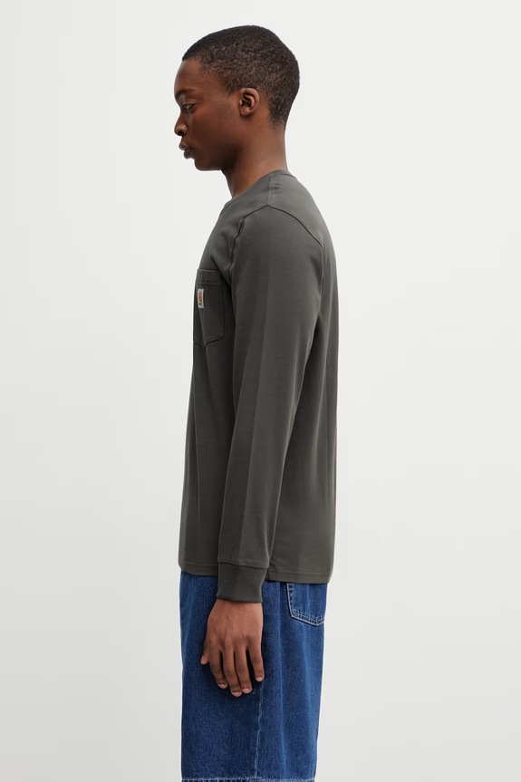 Carhartt WIP L/S Pocket T-Shirt tričko s dlhým rukávom bavlnené pánske I030437.3IQXX zelená SS26