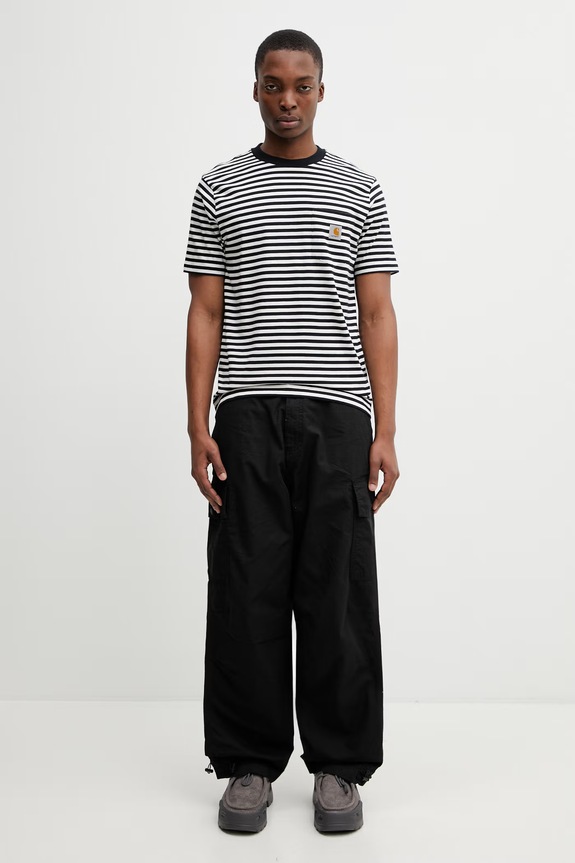 Carhartt WIP S/S Ezra Pocket T-Shirt t-shirt bawełniany męski I036179.3KRXX czarny