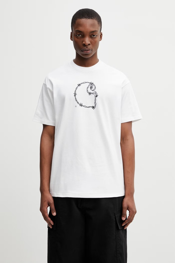 Carhartt WIP S/S Barbwire C T-Shirt tričko bavlnené pánske biela I036237.02XX