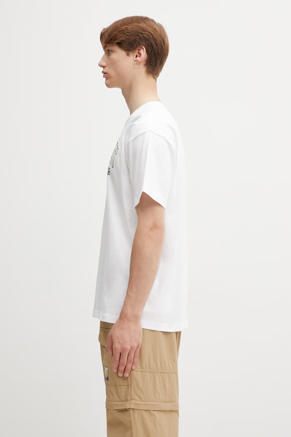 Carhartt WIP S/S Cloud Script T-Shirt t-shirt bawełniany męski I036200.02XX biały SS26