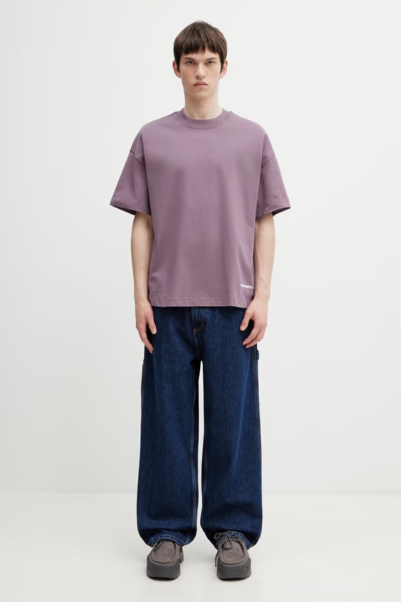 Carhartt WIP S/S Link Script T-Shirt tričko bavlnené pánske I031373.3BSXX fialová