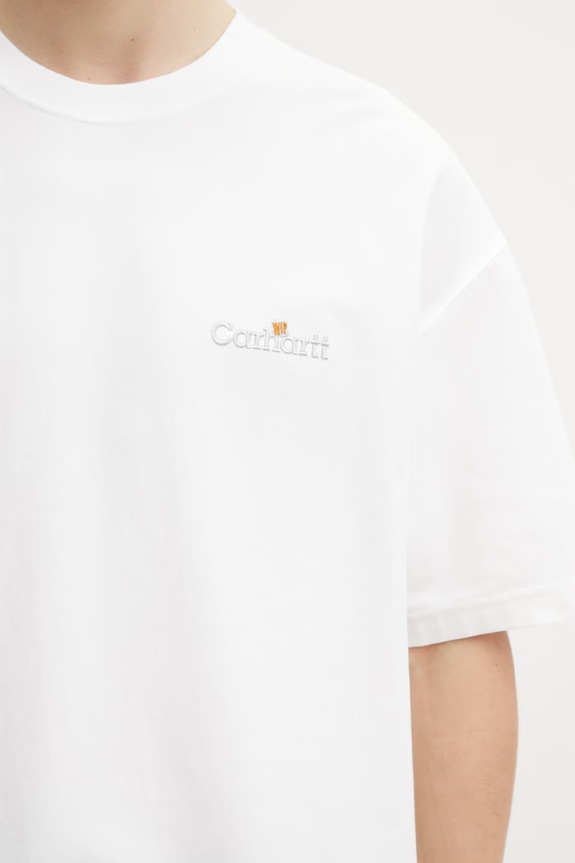 Carhartt WIP S/S WIP Label Men's cotton T-Shirt white I036180.02XX