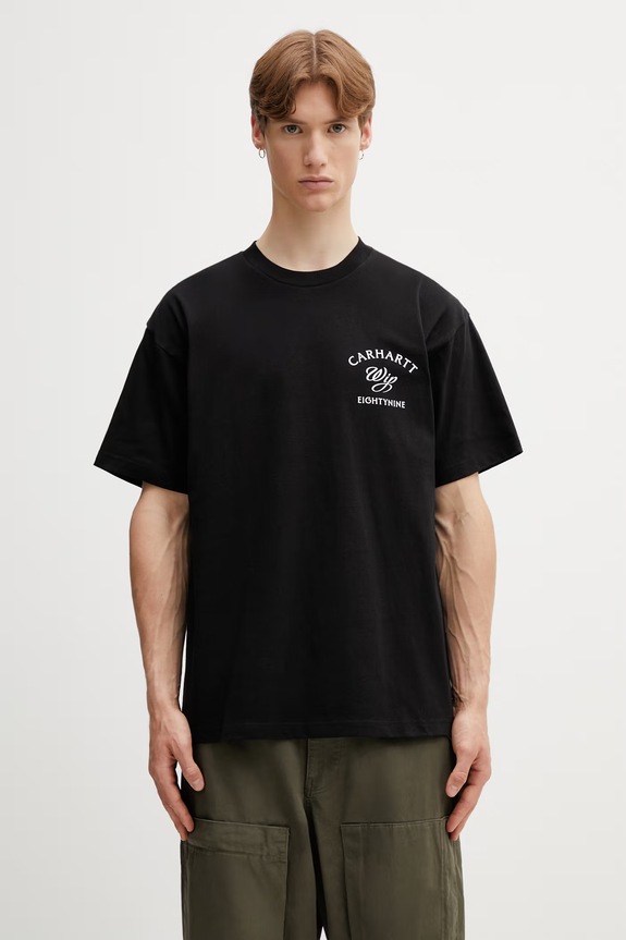 Odjeća Carhartt WIP S/S Eightynine T-Shirt majica od pamuka za muškarce I036205.89XX crna