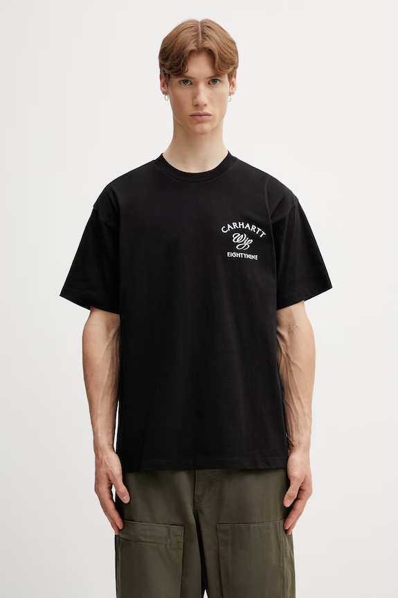 Odjeća Carhartt WIP S/S Eightynine T-Shirt majica od pamuka za muškarce I036205.89XX crna