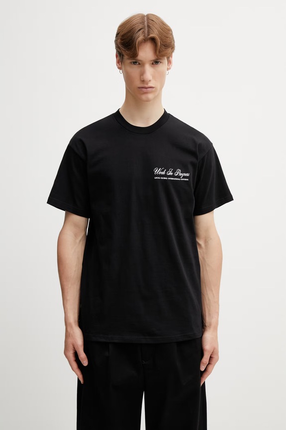 Одежда Carhartt WIP S/S Cloud Heart T-Shirt футболка из хлопка для мужчин I036244.89XX чёрный