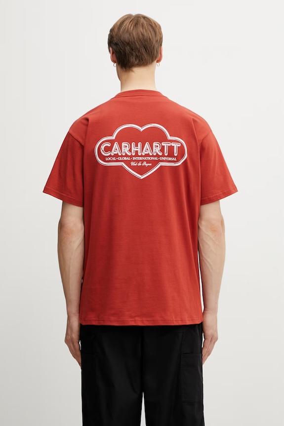 Carhartt WIP S/S Cloud Heart T-Shirt tricou de bumbac pentru bărbați portocaliu I036244.3IXXX
