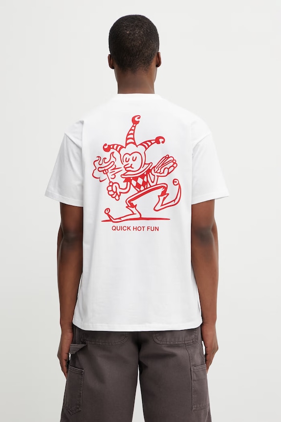 Carhartt WIP S/S Harlequin BBQ T-Shirt bavlnené pánske biela I036245.02XX