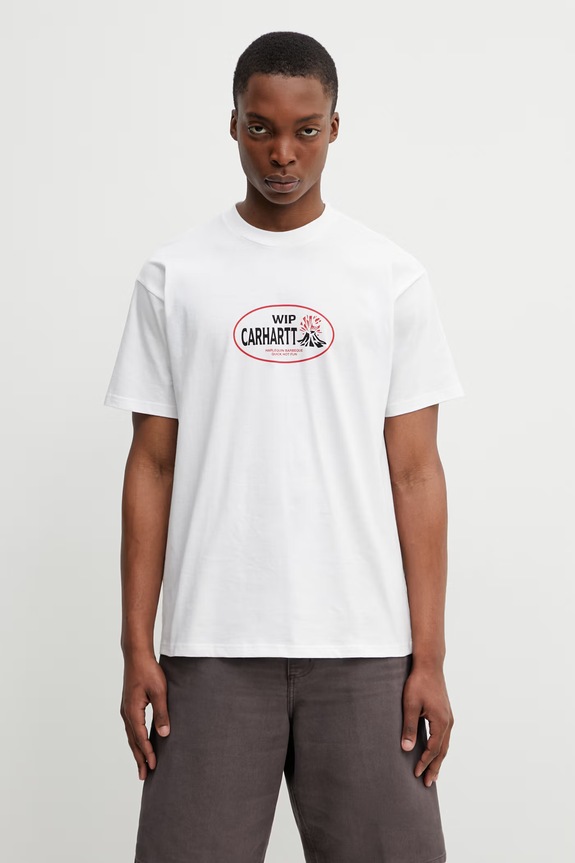 Oblečenie Carhartt WIP S/S Harlequin BBQ T-Shirt bavlnené pánske I036245.02XX biela