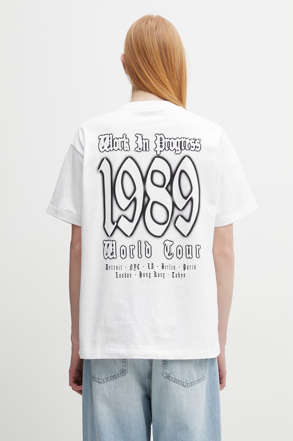 Odzież Carhartt WIP S/S World Tour T-Shirt t-shirt męski bawełniany I036236.02XX biały