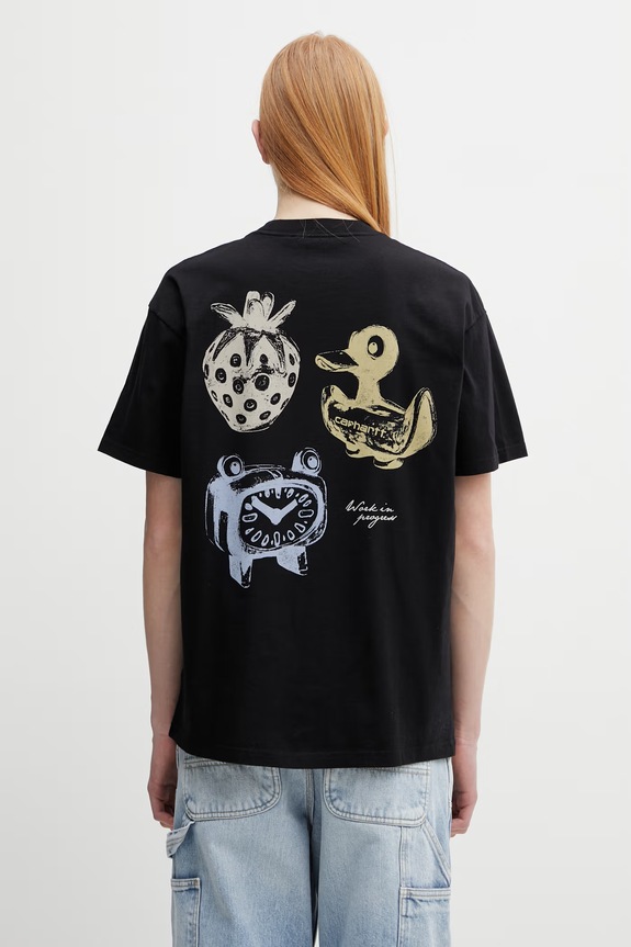 Odzież Carhartt WIP S/S Forma T-Shirt t-shirt męski bawełniany I036254.8960 czarny