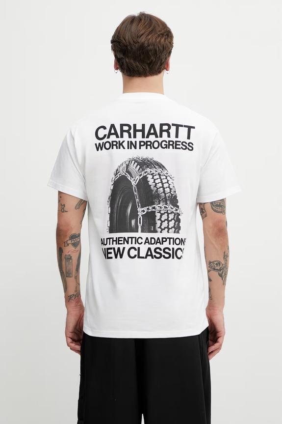 Abbigliamento Carhartt WIP S/S Sean Hamilton 03 T-Shirt in cotone da uomo I036270.02XX bianco