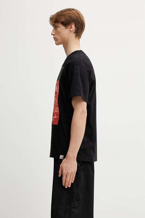 Carhartt WIP S/S Sean Hamilton 01 T-Shirt tricou din bumbac pentru bărbați I036268.89XX negru SS26