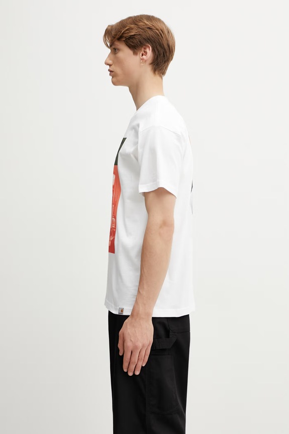 Carhartt WIP S/S Sean Hamilton 01 T-Shirt tricou pentru bărbați din bumbac I036268.02XX alb SS26