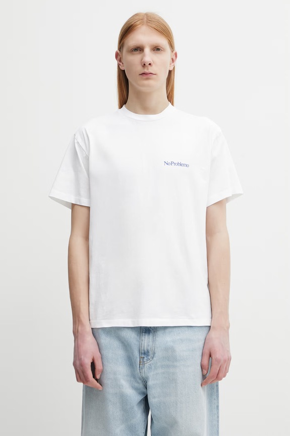 No Problemo Mini Problemo tricou pentru bărbați din bumbac alb NP6000905