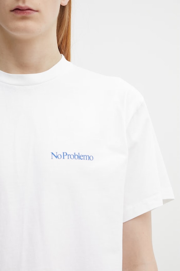 No Problemo Mini Problemo tricou pentru bărbați din bumbac alb NP6000905