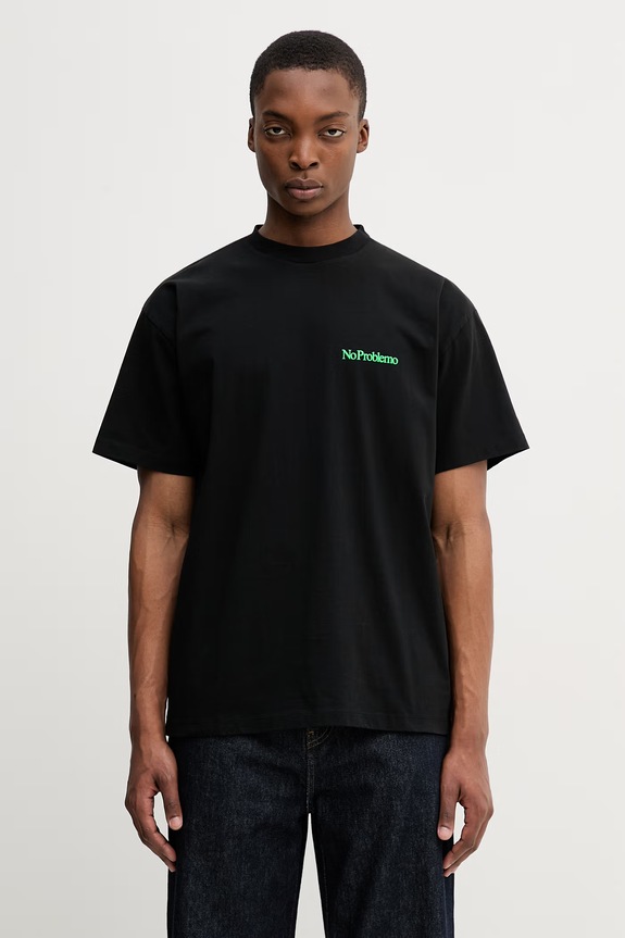No Problemo Mini Problemo tricou pentru bărbați din bumbac negru NP6000905