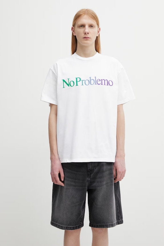 No Problemo Gradient t-shirt męski bawełniany biały NP6001805