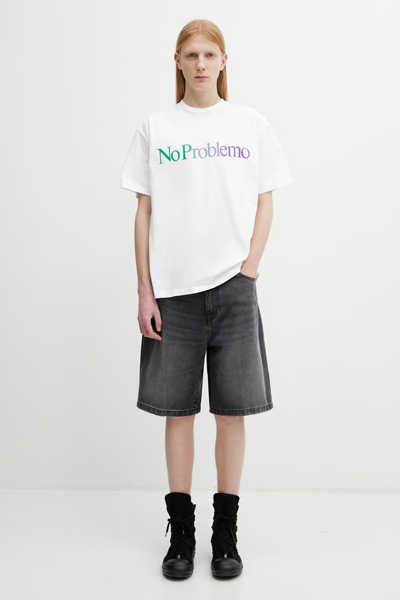 No Problemo Gradient t-shirt męski bawełniany NP6001805 biały
