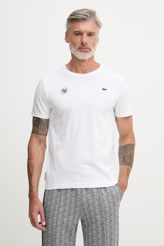 Lacoste tricou pentru bărbați, cu bumbac bej TH8309