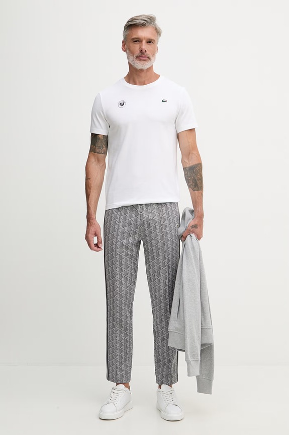 Lacoste tricou pentru bărbați, cu bumbac TH8309 bej SS26