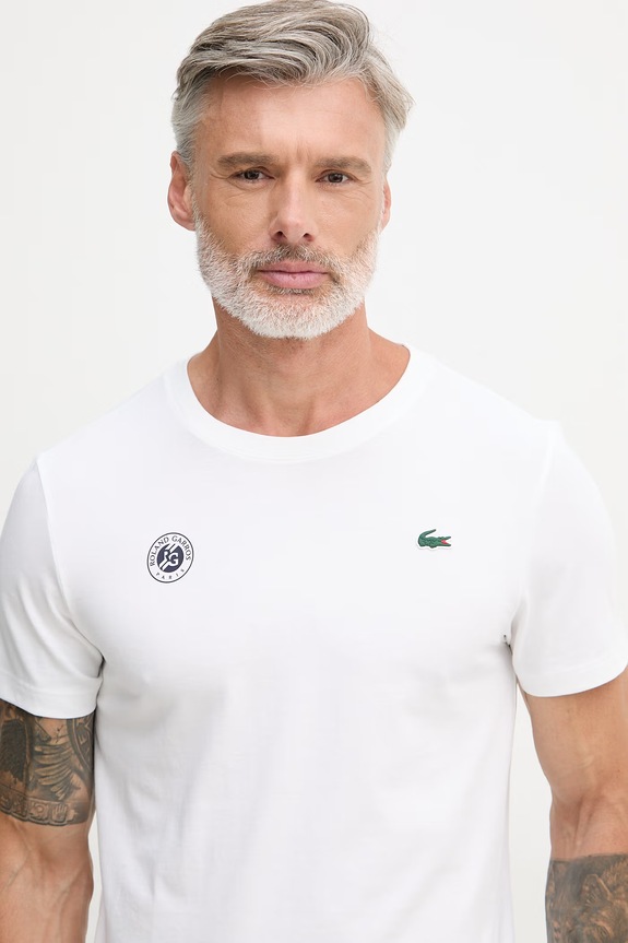 Lacoste tricou pentru bărbați, cu bumbac bej TH8309
