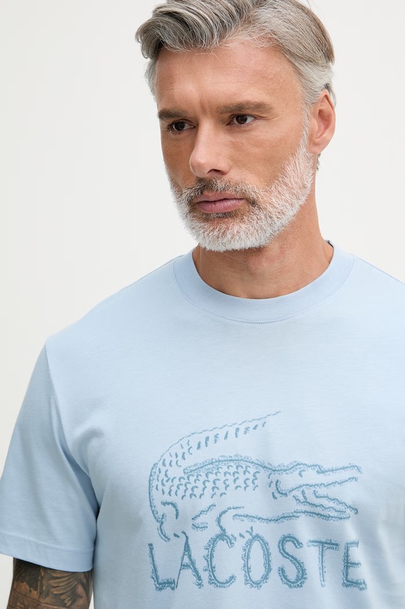 Lacoste tricou pentru bărbați, din bumbac albastru TH1427