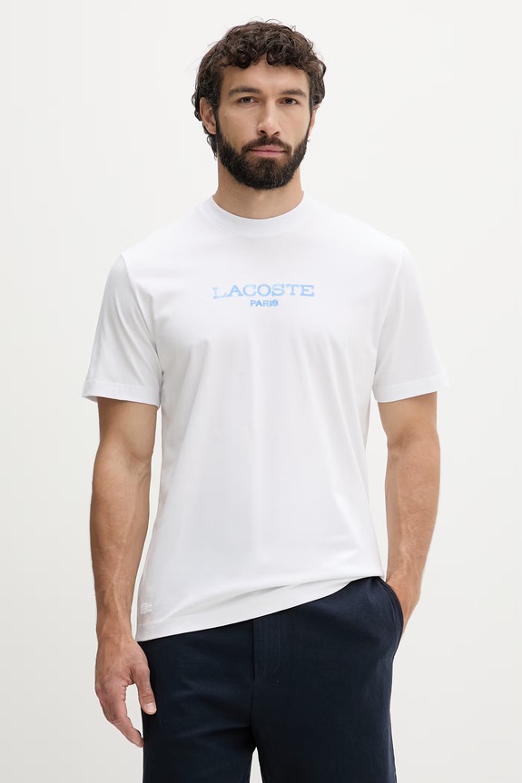 Lacoste тениска мъжка от памук бял TH1435