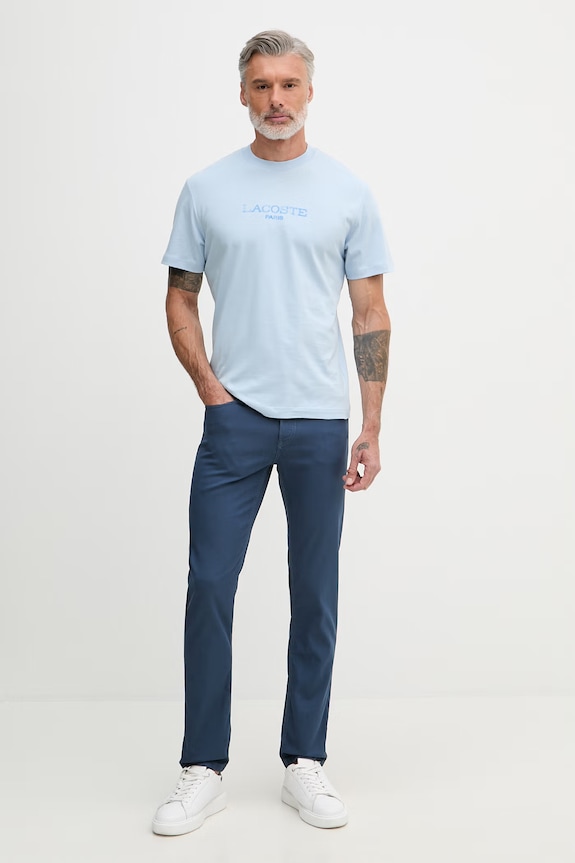 Lacoste T-shirt męski bawełniany TH1435 niebieski SS26
