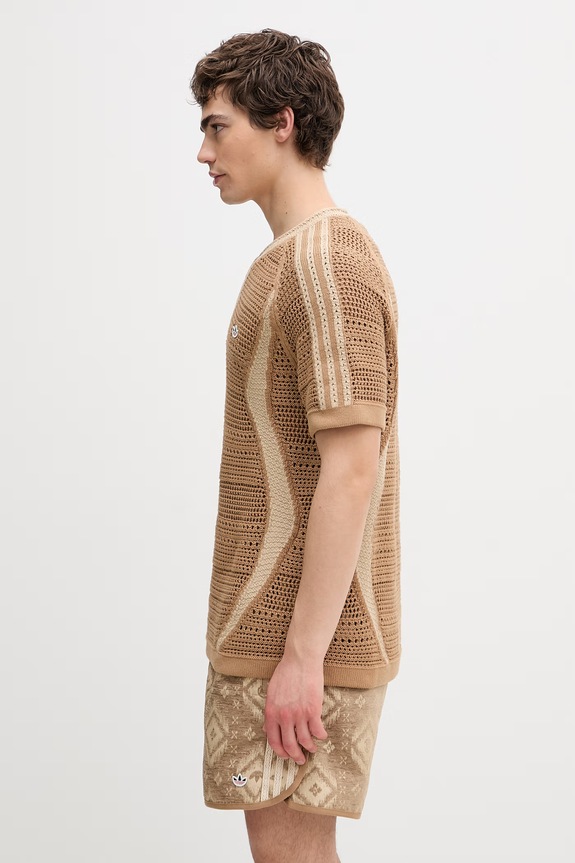 adidas Originals CLOT x adidas by Edison Chen t-shirt with cotton Men's KE7069 beige SS26