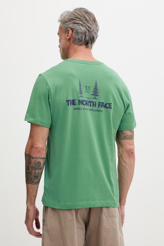 The North Face T-shirt ανδρικό βαμβακερό CAMPING RELAXED πράσινο NF0A8GQMG571