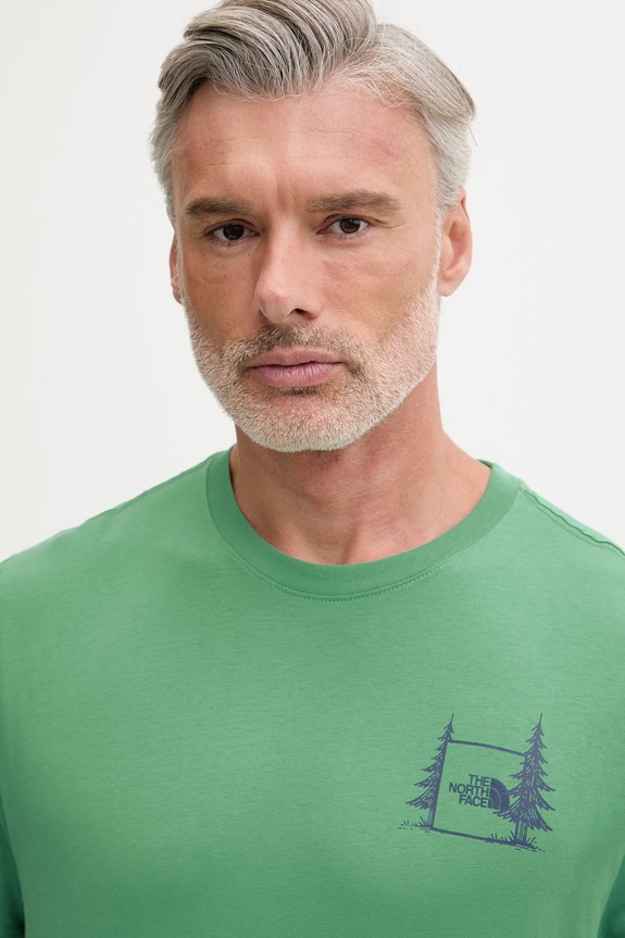 The North Face T-shirt ανδρικό βαμβακερό CAMPING RELAXED πράσινο NF0A8GQMG571