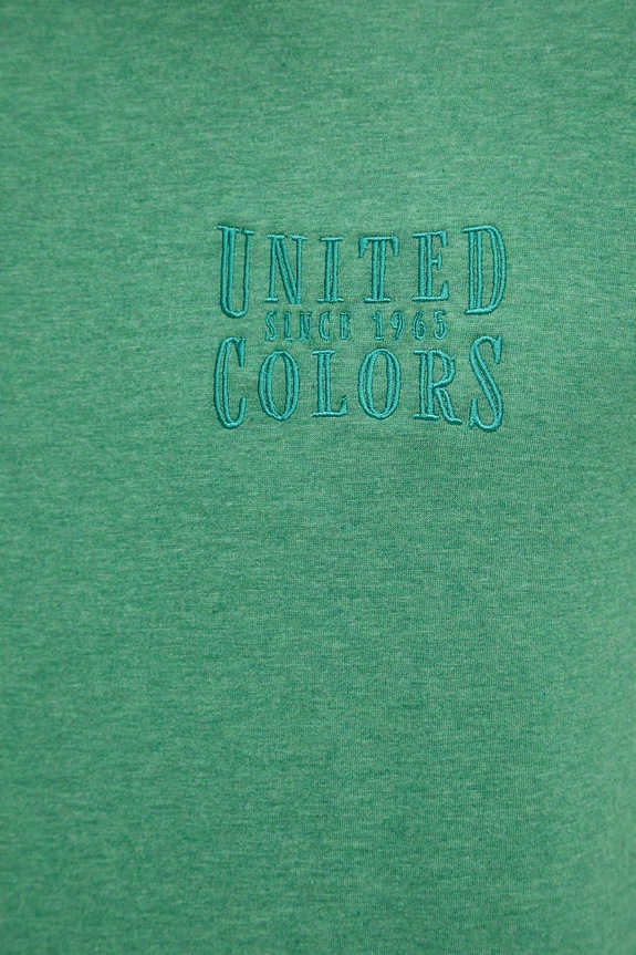 United Colors of Benetton tricou pentru bărbați, din bumbac verde 3UWFU10BV