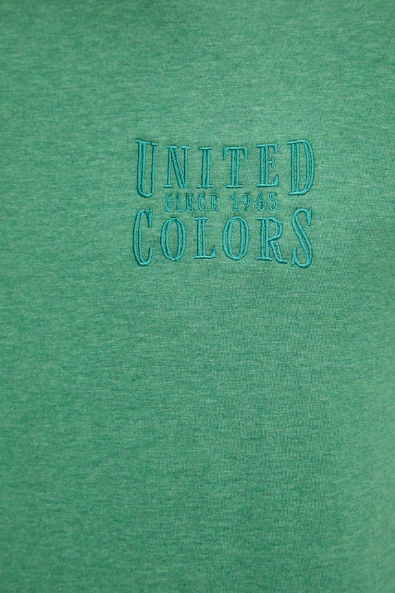 United Colors of Benetton tricou pentru bărbați, din bumbac verde 3UWFU10BV