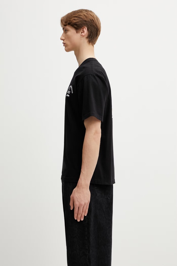 Neighborhood T-shirt bawełniany męski 261PCNH.ST06 czarny SS26