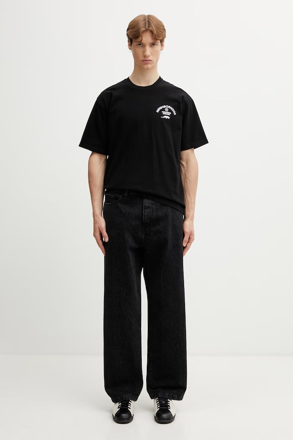 Neighborhood t-shirt cotton Men's black 261PCNH.ST06