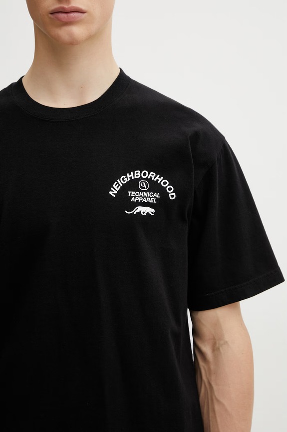Neighborhood t-shirt cotton Men's 261PCNH.ST06 black